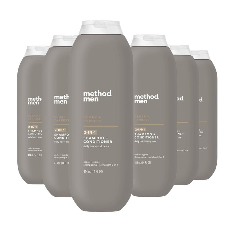 Method Men 2-in-1 Shampoo + Conditioner; Cedar + Cypress; Pack Of 6; Cedar & Cypress; 6 Count - Image 1